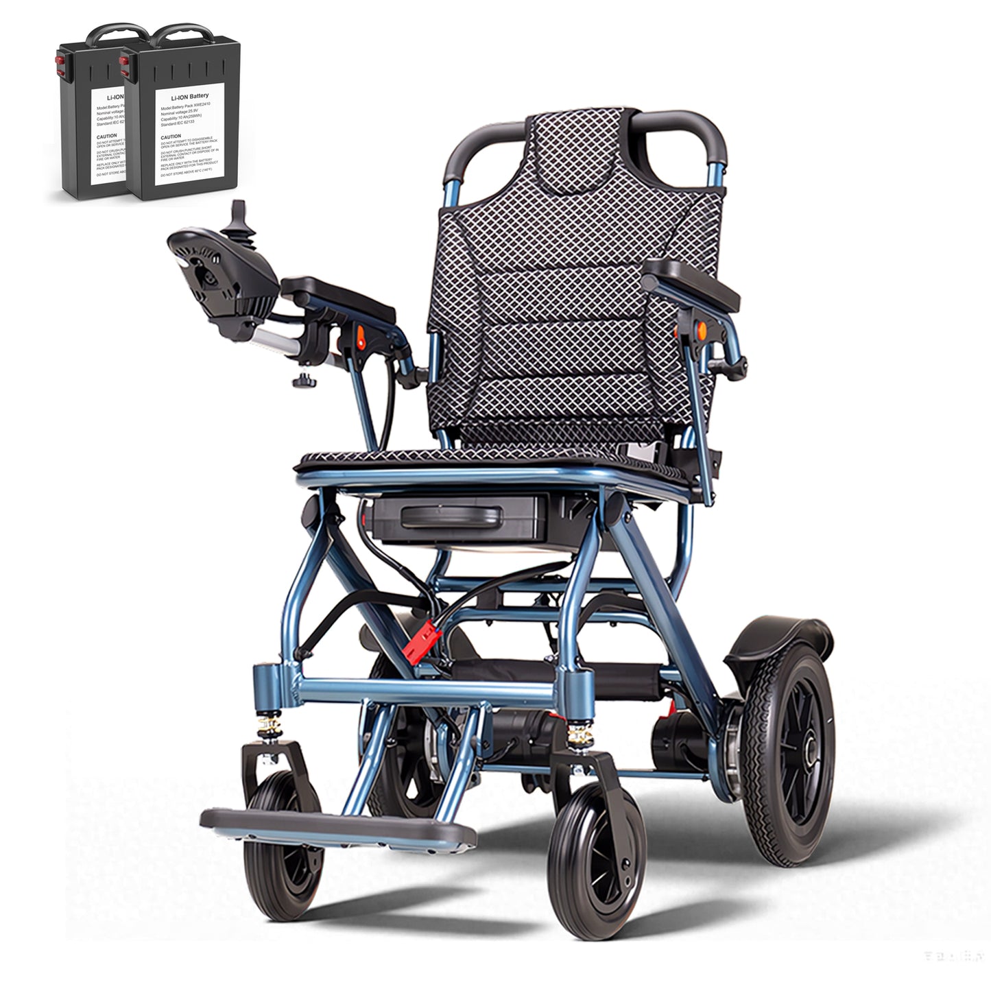 D04 Lightweight Electric Wheelchair – 2*10Ah Battery, Up to 2*13-Mile Range,39.5 lbs,500W brushless motor