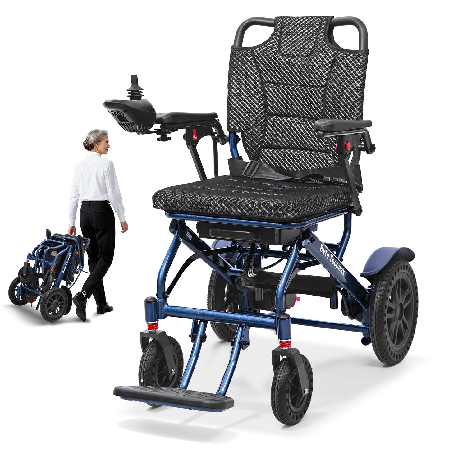 D14 Power Wheelchair with 15.75×16.54in Ergonomic Seat – Electric Wheelchair Up to 13-Mile Range