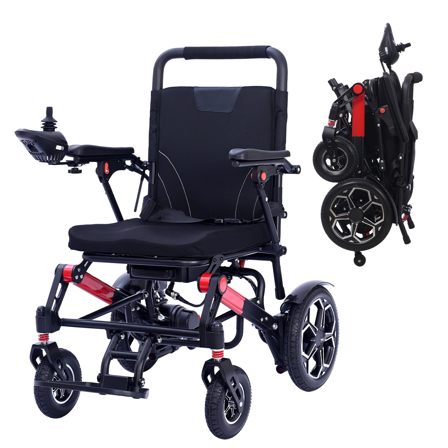 XP04 Foldable Electric Wheelchair – Lightweight 500W Power Wheelchair, 13-Mile Range, 17.32" Ergonomic Seat