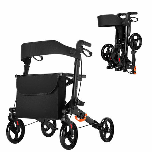 StratisGo RP01 4 Wheel Rollator Walker With Seat,  Weight 16.76 lbs, Height Adjustable