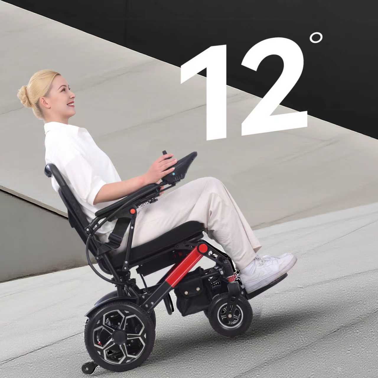 XP04 Foldable Electric Wheelchair -Up to 13-Mile Range,500W  brushless  Motor, 12Ah Battery, 46.6 lbs