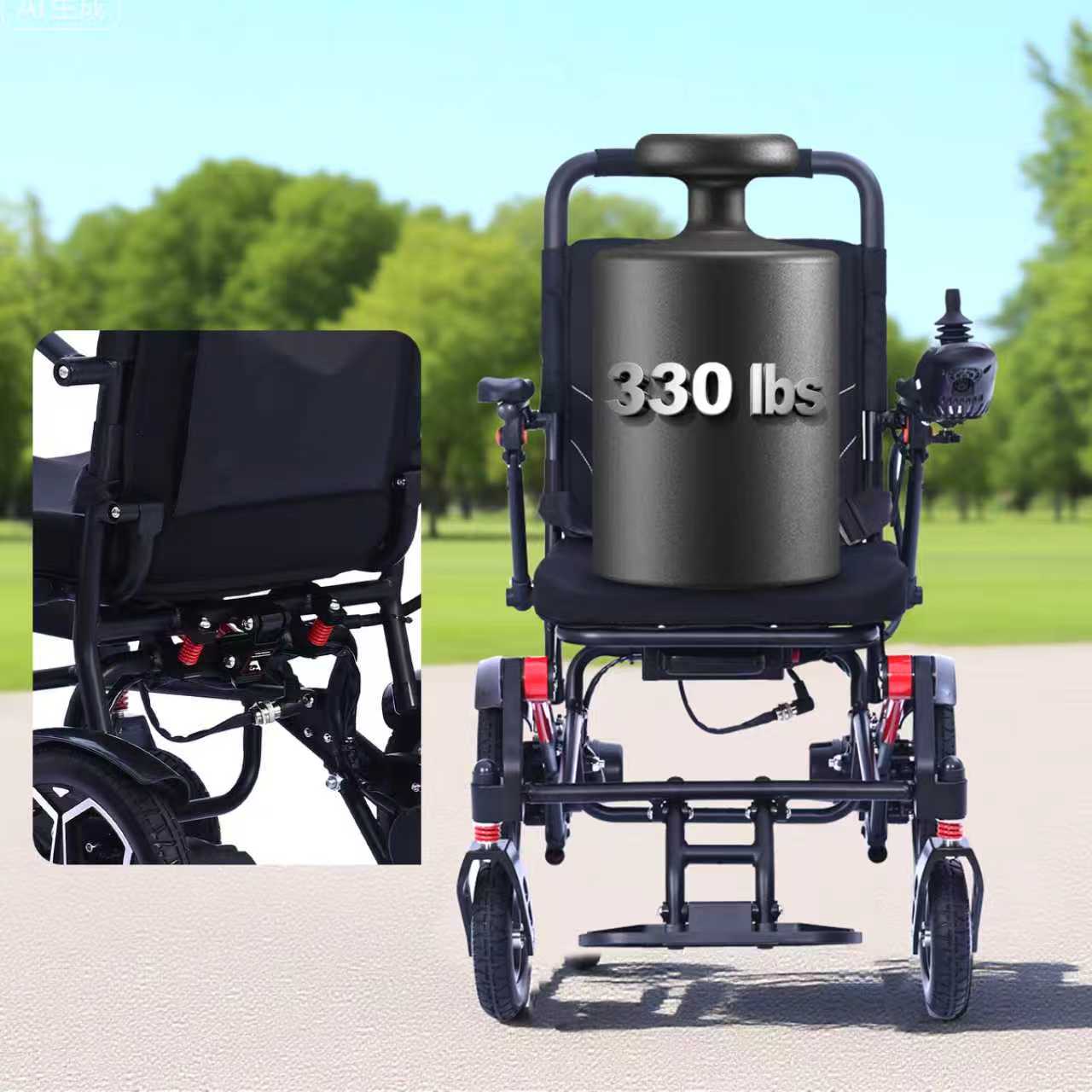 XP04 Foldable Electric Wheelchair -Up to 13-Mile Range,500W  brushless  Motor, 12Ah Battery, 46.6 lbs
