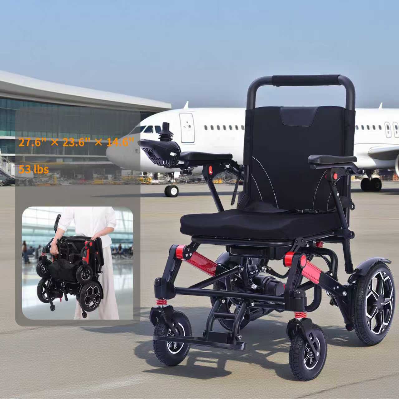 XP04 Foldable Electric Wheelchair -Up to 13-Mile Range,500W  brushless  Motor, 12Ah Battery, 46.6 lbs