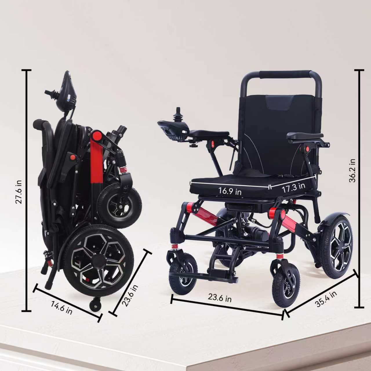 XP04 Foldable Electric Wheelchair -Up to 13-Mile Range,500W  brushless  Motor, 12Ah Battery, 46.6 lbs