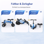 ByteTecpeak K01-B Knie-Roller mit Sitz – Faltbar & Leicht (Blau)