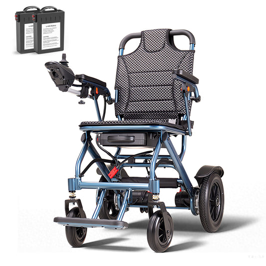 D04 ‌Lightweight Electric Wheelchair – 2*10Ah Battery, Up to 2*13-Mile Range,39.5 lbs,500W brushless motor