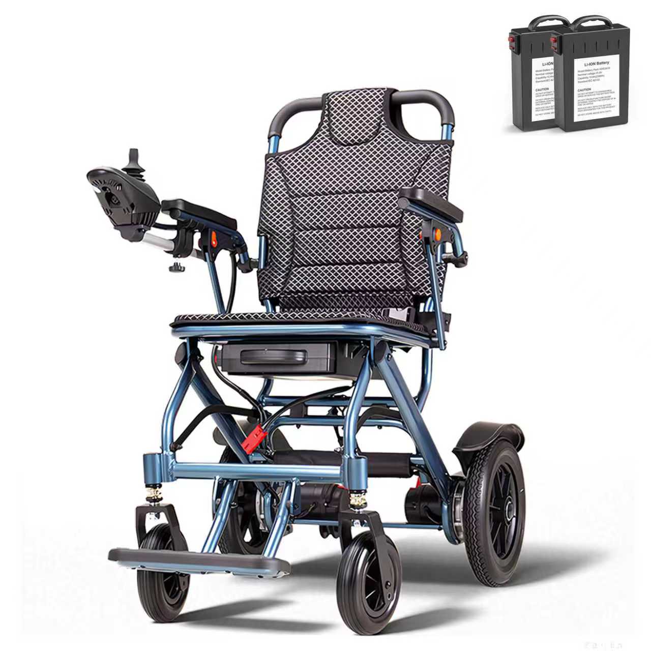 D04 ‌Lightweight Electric Wheelchair – 2*10Ah Battery, Up to 2*13-Mile Range,39.5 lbs,500W brushless motor