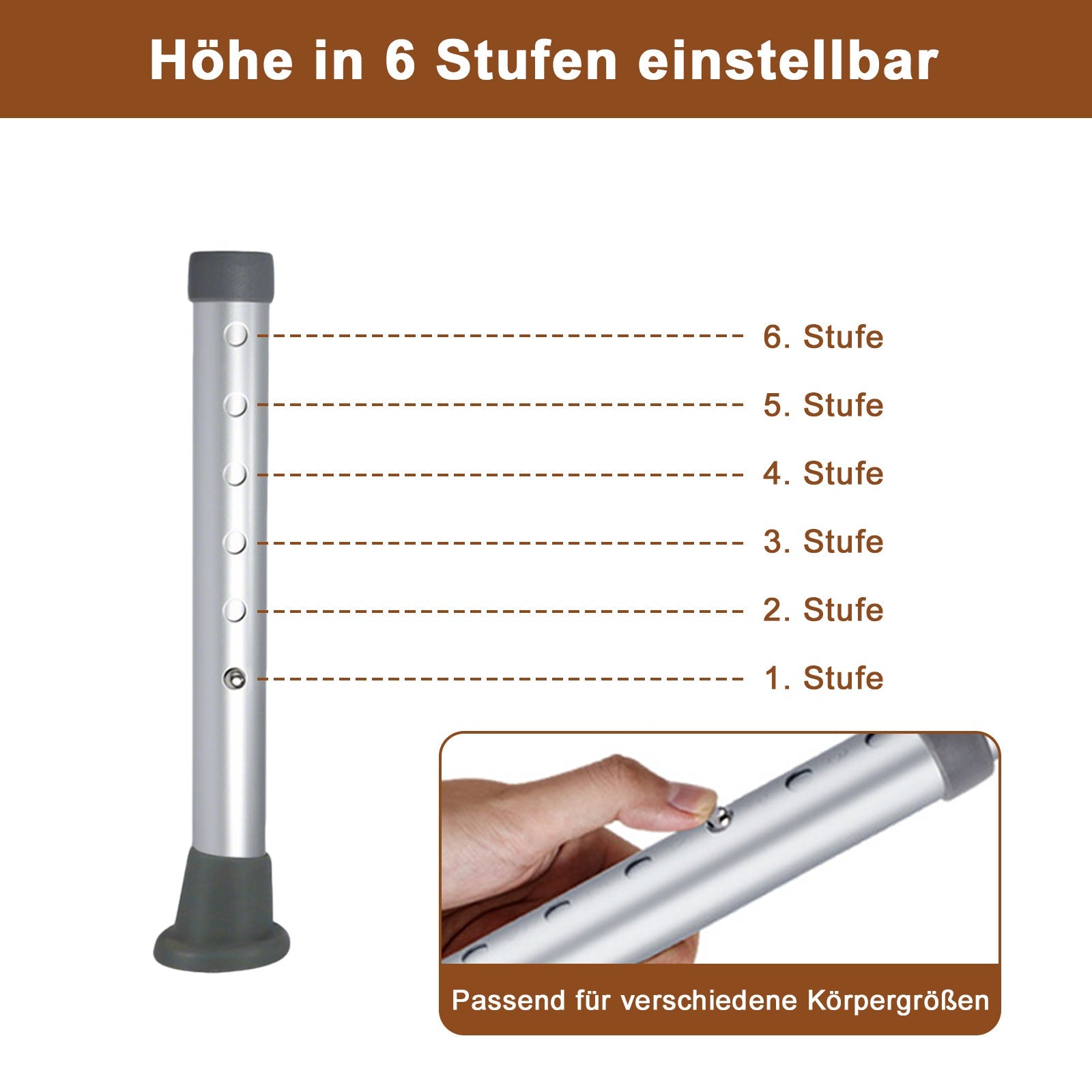 ByteTecpeak B01-BS – Duschstuhl, höhenverstellbar, bis 100 kg