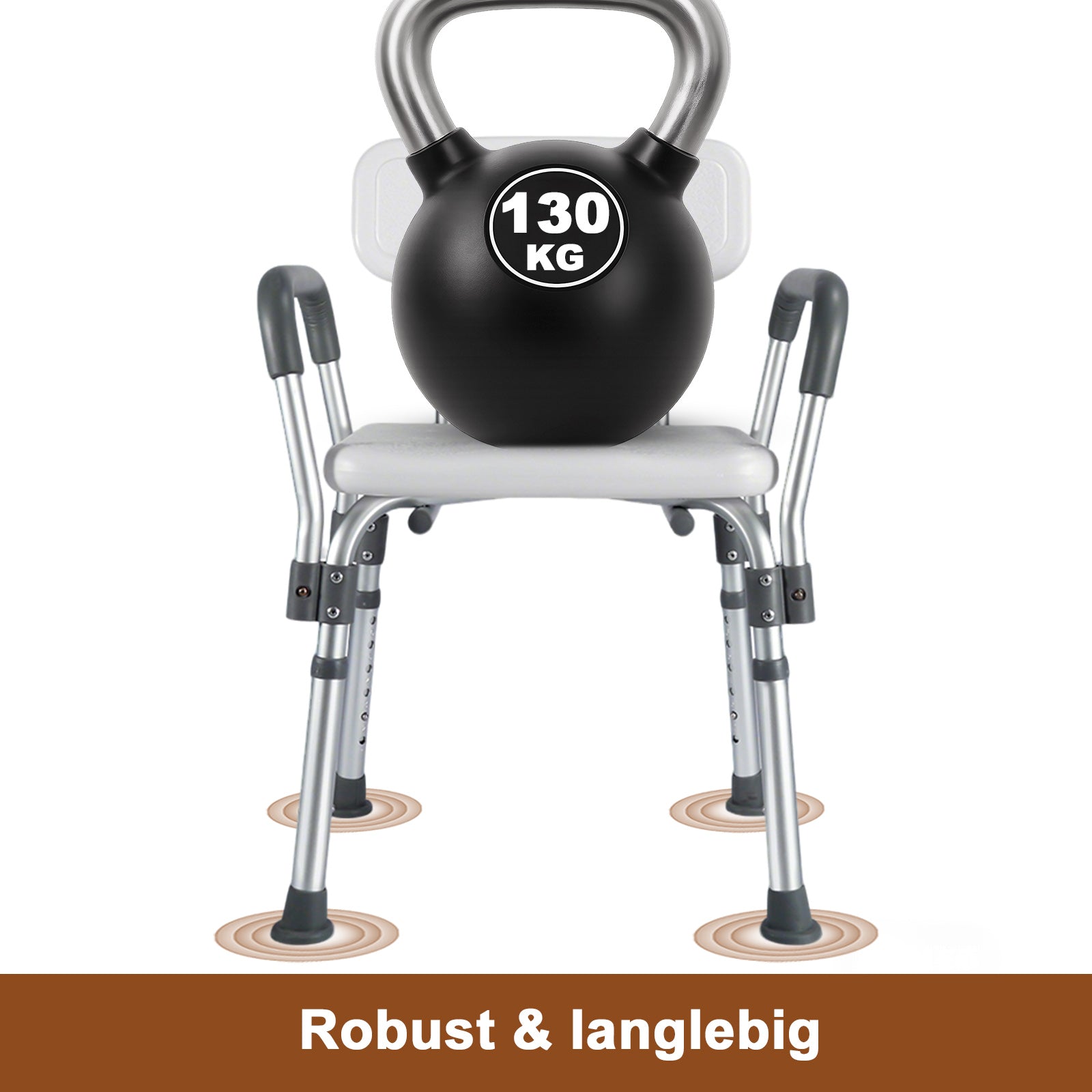 ByteTecpeak B01-BS – Duschstuhl, höhenverstellbar, bis 100 kg
