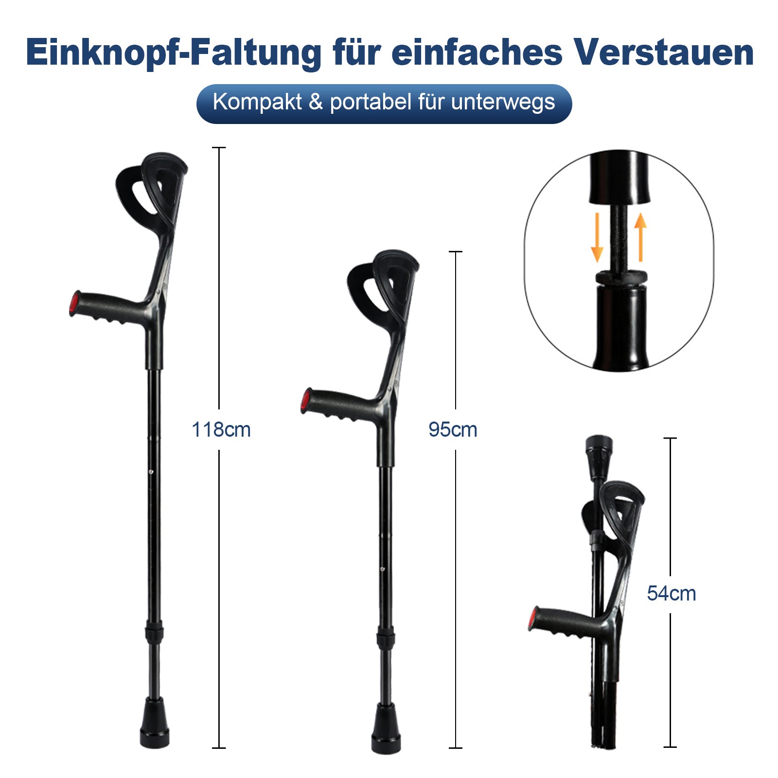 ByteTecpeak C01 – Gehstütze faltbar, höhenverstellbar & leicht