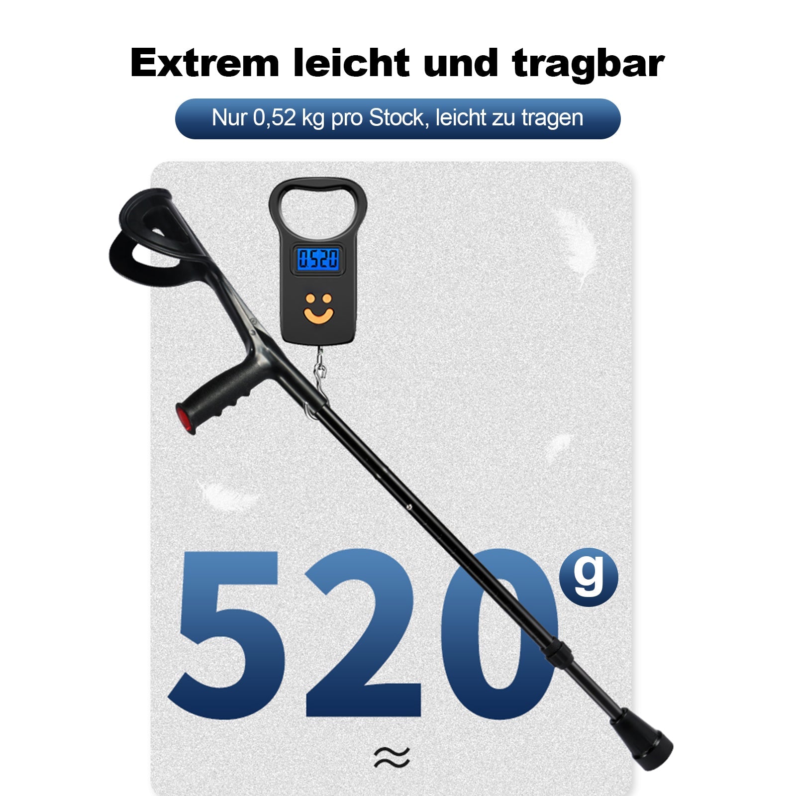 ByteTecpeak C01 – Gehstütze faltbar, höhenverstellbar & leicht