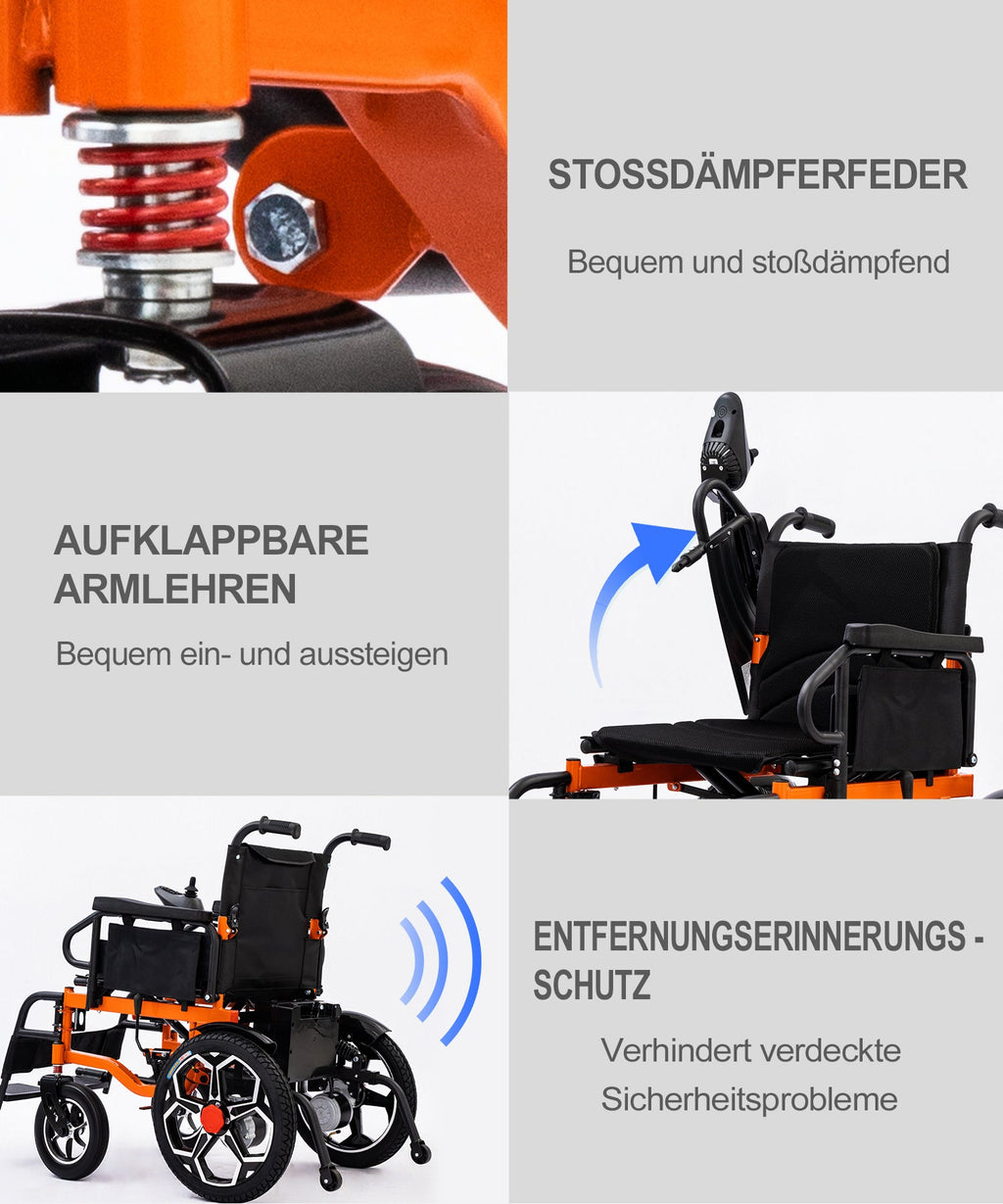 ByteTecpeak D09 Faltbarer Elektrorollstuhl – 500W, 20Ah Akku, 30 km Reichweite, bis 150 kg
