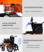 ByteTecpeak D09 Faltbarer Elektrorollstuhl – 500W, 20Ah Akku, 30 km Reichweite, bis 150 kg