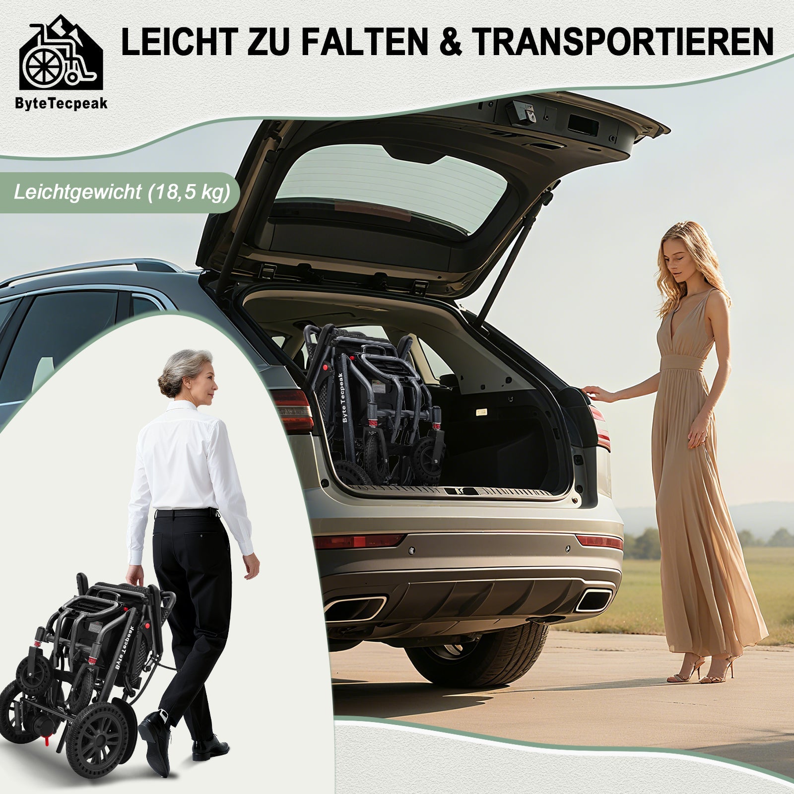 ByteTecpeak D14 Elektrischer Rollstuhl Schwarz