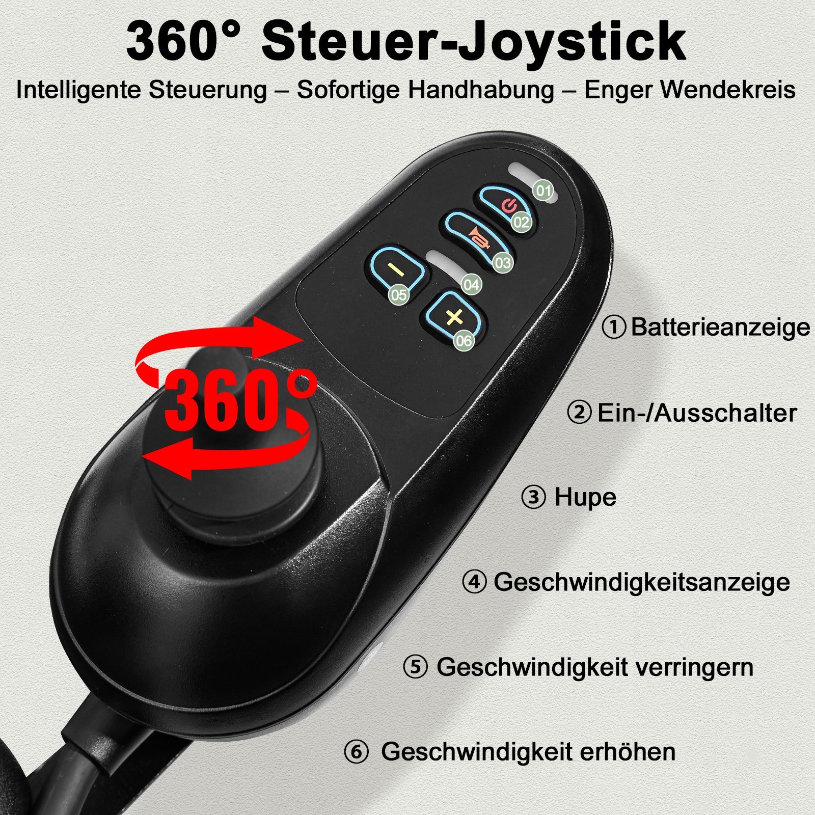 ByteTecpeak D14 Elektrischer Rollstuhl Schwarz