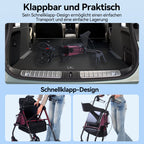 ByteTecpeak R4 Leichtgewicht Rollator mit Sitz – Klappbar, Höhenverstellbar, 8" All-Terrain-Räder, bis 150 kg