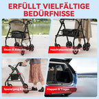 ByteTecpeak R5 Faltbarer Rollator mit 360°-Drehrädern – Leicht, Kompakt und Vielseitig