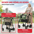 ByteTecpeak R5 Faltbarer Rollator mit 360°-Drehrädern – Leicht, Kompakt und Vielseitig