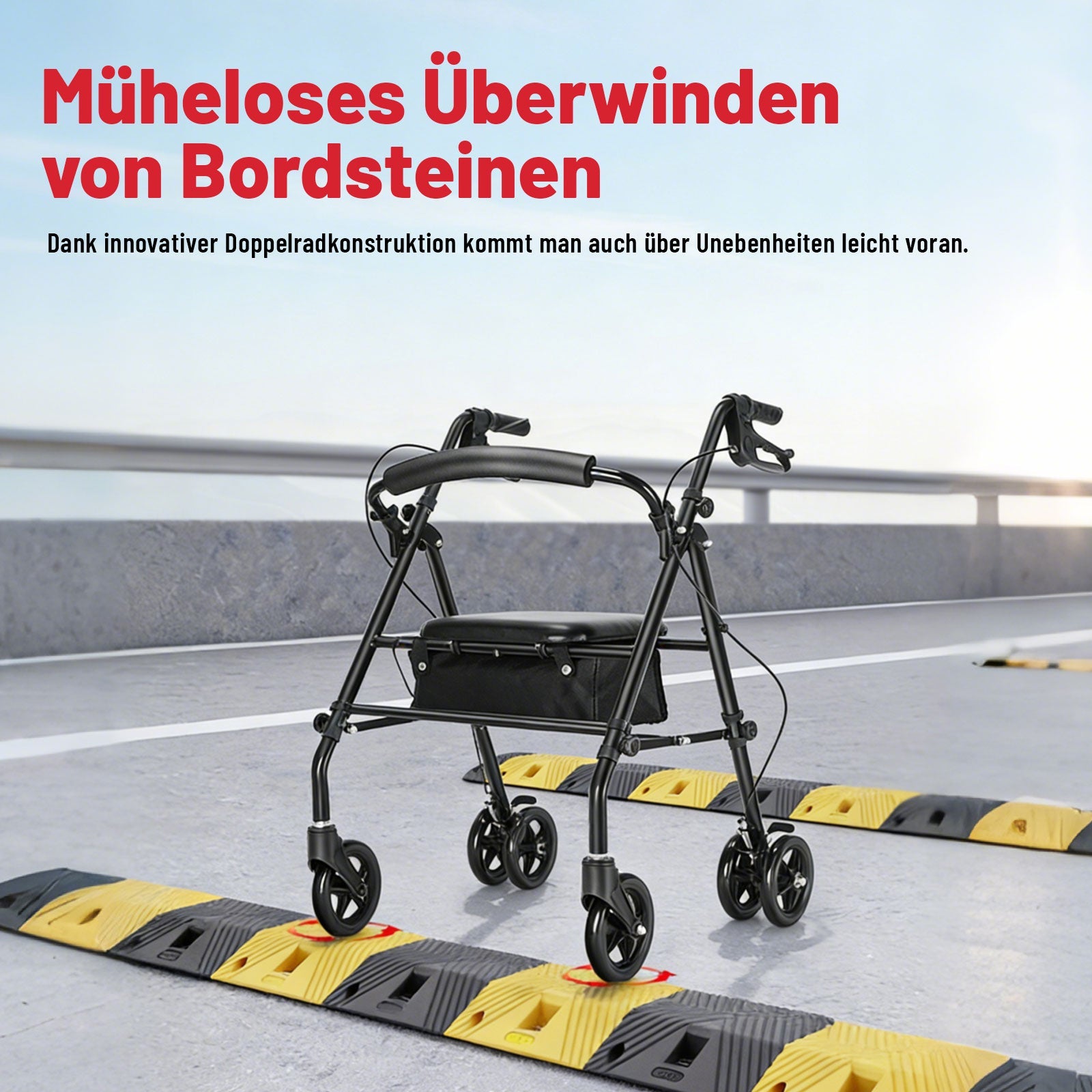 ByteTecpeak R5 Faltbarer Rollator mit 360°-Drehrädern – Leicht, Kompakt und Vielseitig