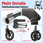 ByteTecpeak R5 Faltbarer Rollator mit 360°-Drehrädern – Leicht, Kompakt und Vielseitig