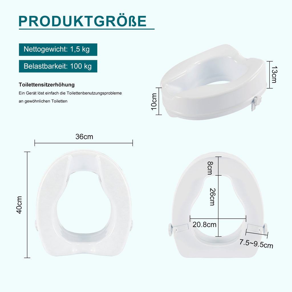 ByteTecpeak T01-BS – Toilettenaufsatz, sicherer Halt, bis 100 kg