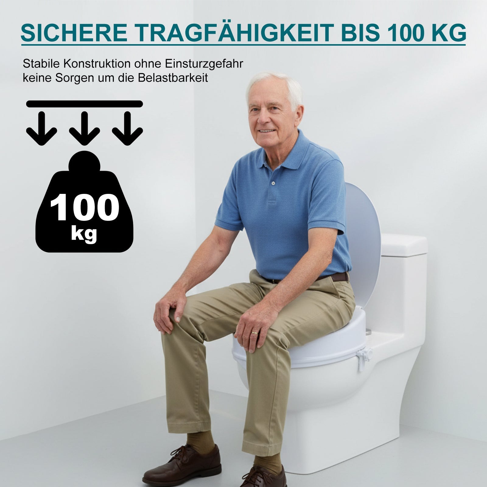 ByteTecpeak T01-BS – Toilettenaufsatz, sicherer Halt, bis 100 kg