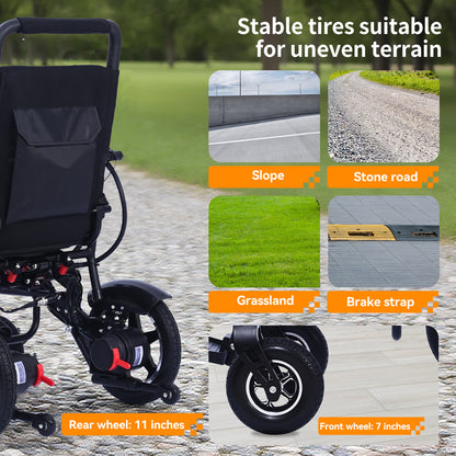 XP04 Foldable Electric Wheelchair – Lightweight 500W Power Wheelchair, 13-Mile Range, 17.32" Ergonomic Seat