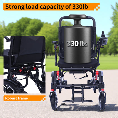 XP04 Foldable Electric Wheelchair – Lightweight 500W Power Wheelchair, 13-Mile Range, 17.32" Ergonomic Seat