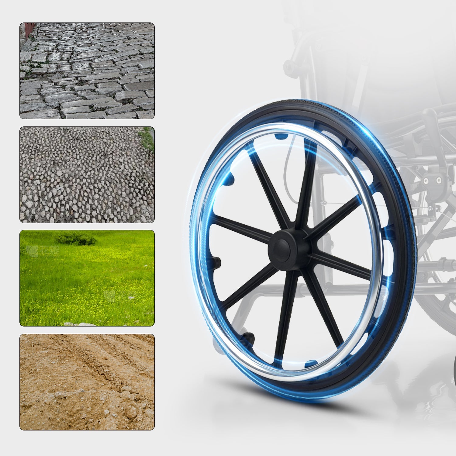 ByteTecpeak M4 Leichter Manueller Rollstuhl – Faltbar, 100 kg Belastbarkeit