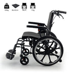 ByteTecpeak M4 Leichter Manueller Rollstuhl – Faltbar, 100 kg Belastbarkeit