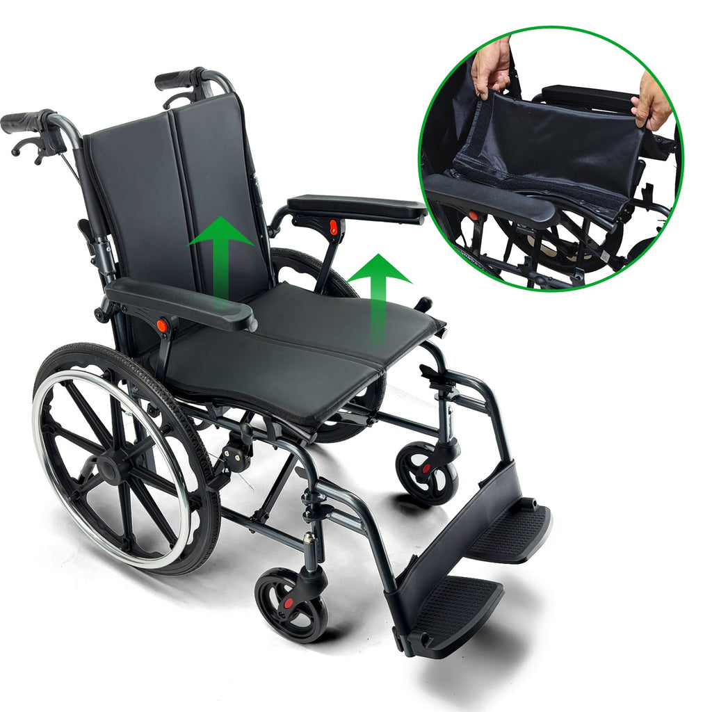 ByteTecpeak M4 Leichter Manueller Rollstuhl – Faltbar, 100 kg Belastbarkeit