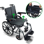 ByteTecpeak M4 Leichter Manueller Rollstuhl – Faltbar, 100 kg Belastbarkeit