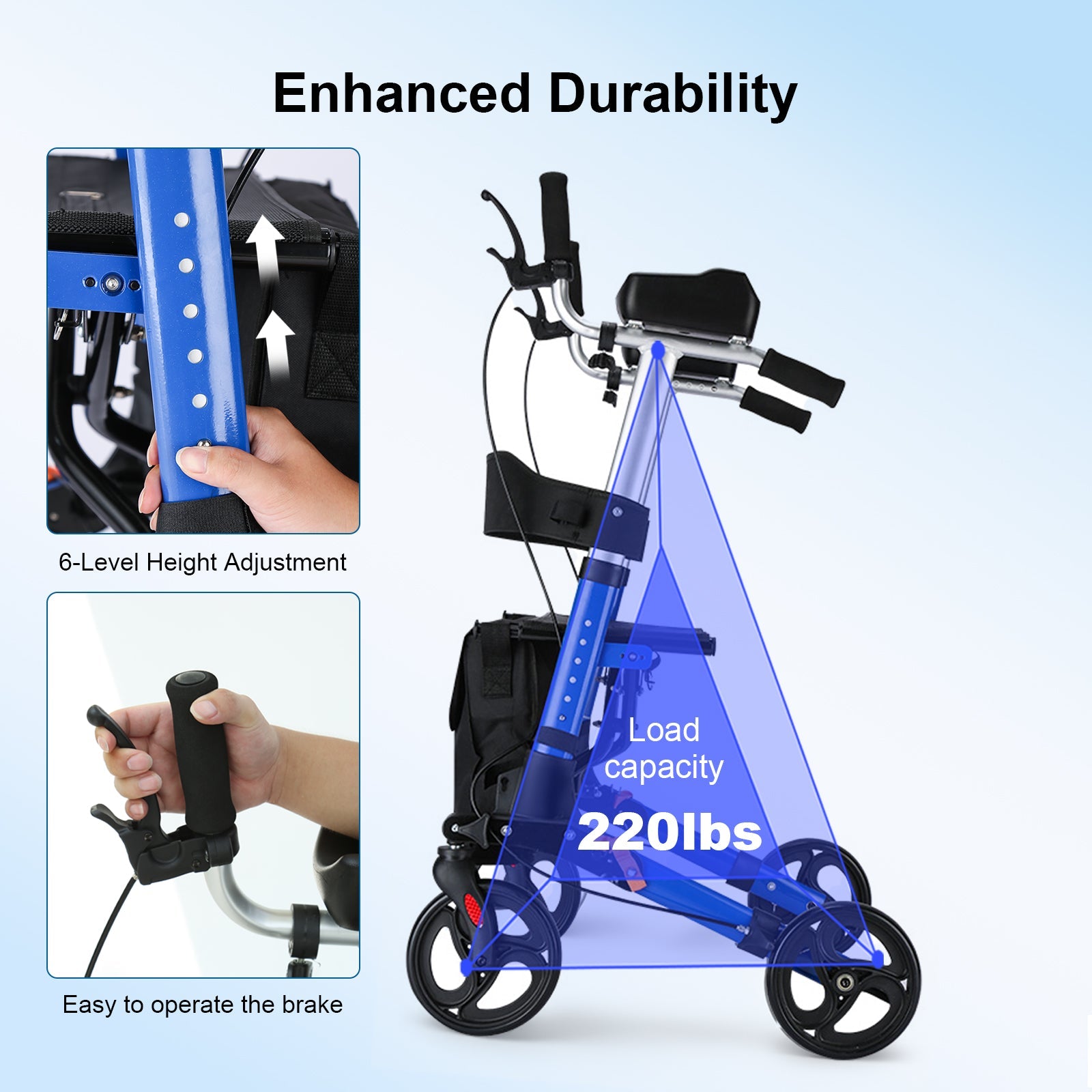 ByteTecpeak R2 Rollator mit Sitz – Leicht, klappbar & höhenverstellbar, 100 kg