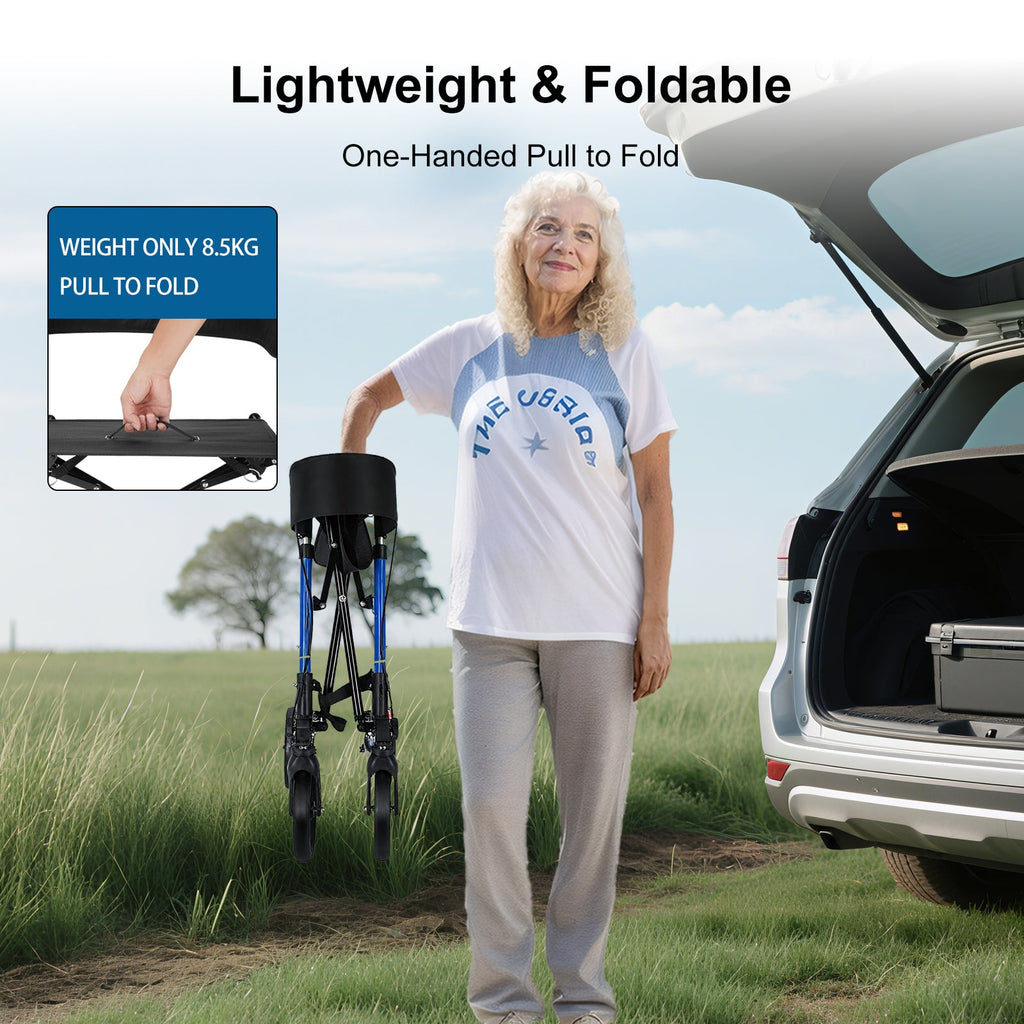 ByteTecpeak R2 Rollator mit Sitz – Leicht, klappbar & höhenverstellbar, 100 kg