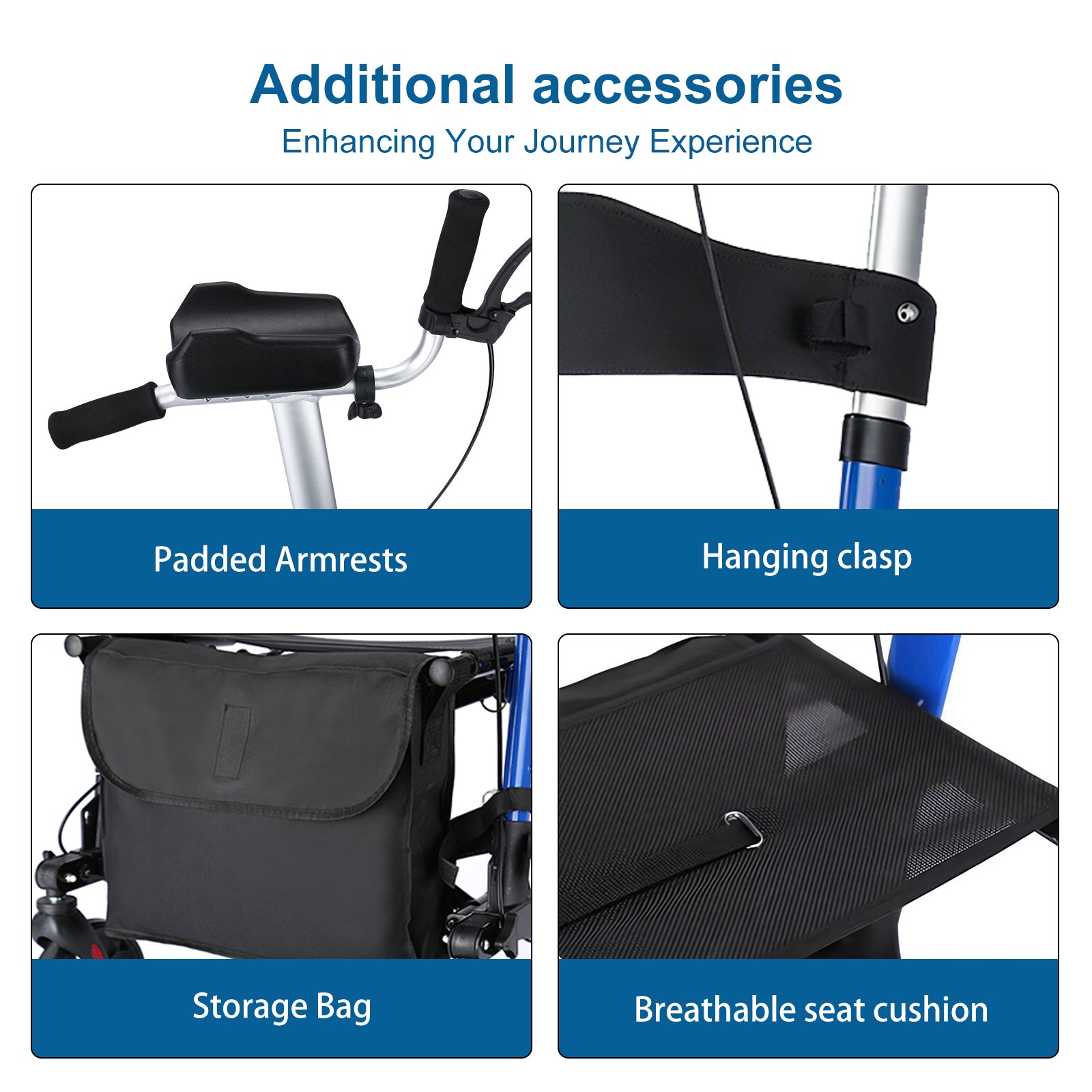 ByteTecpeak R2 Rollator mit Sitz – Leicht, klappbar & höhenverstellbar, 100 kg
