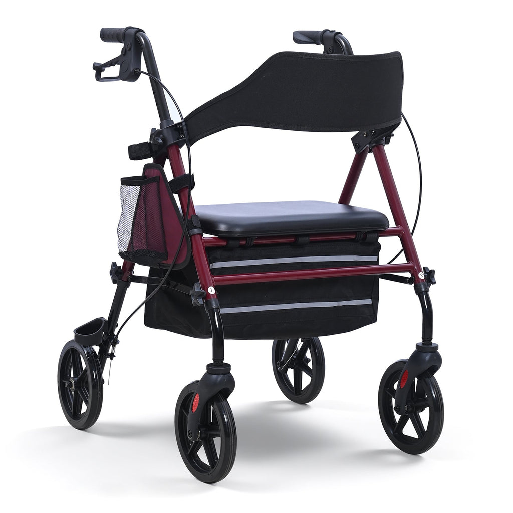 ByteTecpeak R4 Leichtgewicht Rollator mit Sitz – Klappbar, Höhenverstellbar, 8" All-Terrain-Räder, bis 150 kg