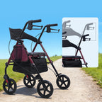 ByteTecpeak R4 Leichtgewicht Rollator mit Sitz – Klappbar, Höhenverstellbar, 8" All-Terrain-Räder, bis 150 kg