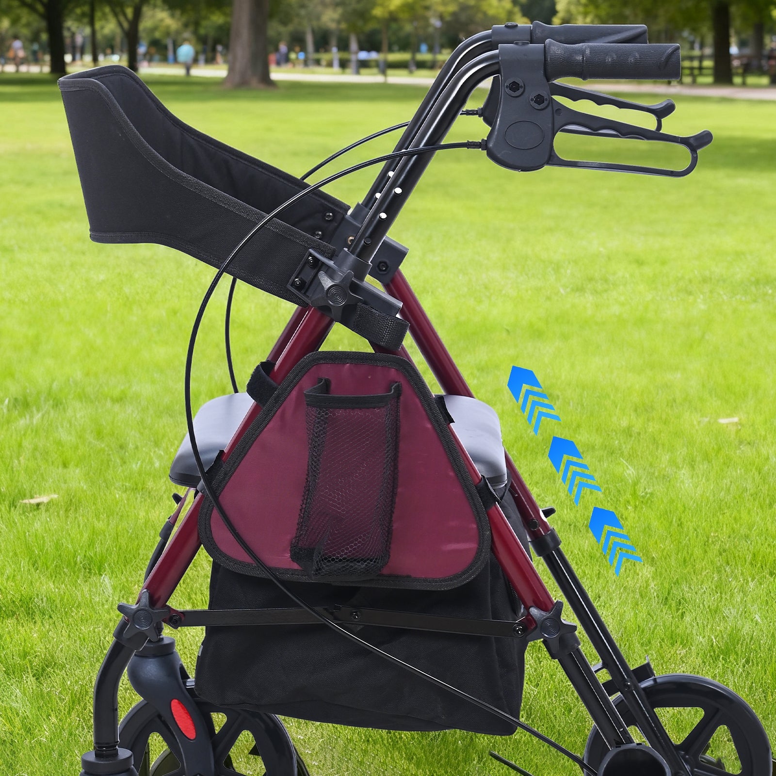 ByteTecpeak R4 Leichtgewicht Rollator mit Sitz – Klappbar, Höhenverstellbar, 8" All-Terrain-Räder, bis 150 kg