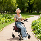 ByteTecpeak R4 Leichtgewicht Rollator mit Sitz – Klappbar, Höhenverstellbar, 8" All-Terrain-Räder, bis 150 kg