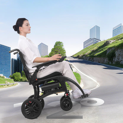 StratisGo XP01 Carbon Fiber Electric Wheelchair - 2x8Ah Battery 15.5 miles Range,30.5 lbs