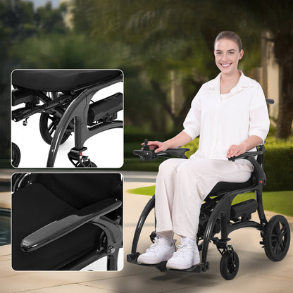 StratisGo XP01 Carbon Fiber Electric Wheelchair - 2x8Ah Battery 15.5 miles Range,30.5 lbs