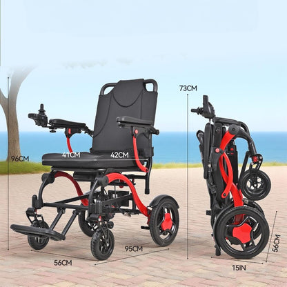 XP03 Portable Electric Wheelchair 330 lbs, 500W Motor, 13 miles Range and Foldable, 10Ah lithium-ion battery