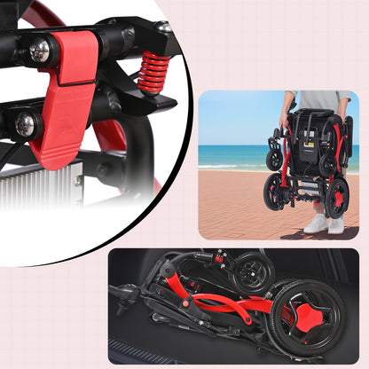 XP03 Portable Electric Wheelchair 330 lbs, 500W Motor, 13 miles Range and Foldable, 10Ah lithium-ion battery