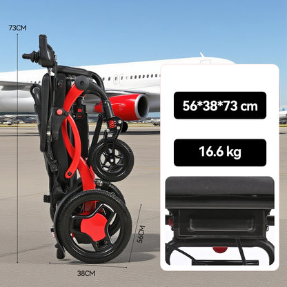 XP03 Portable Electric Wheelchair 330 lbs, 500W Motor, 13 miles Range and Foldable, 10Ah lithium-ion battery