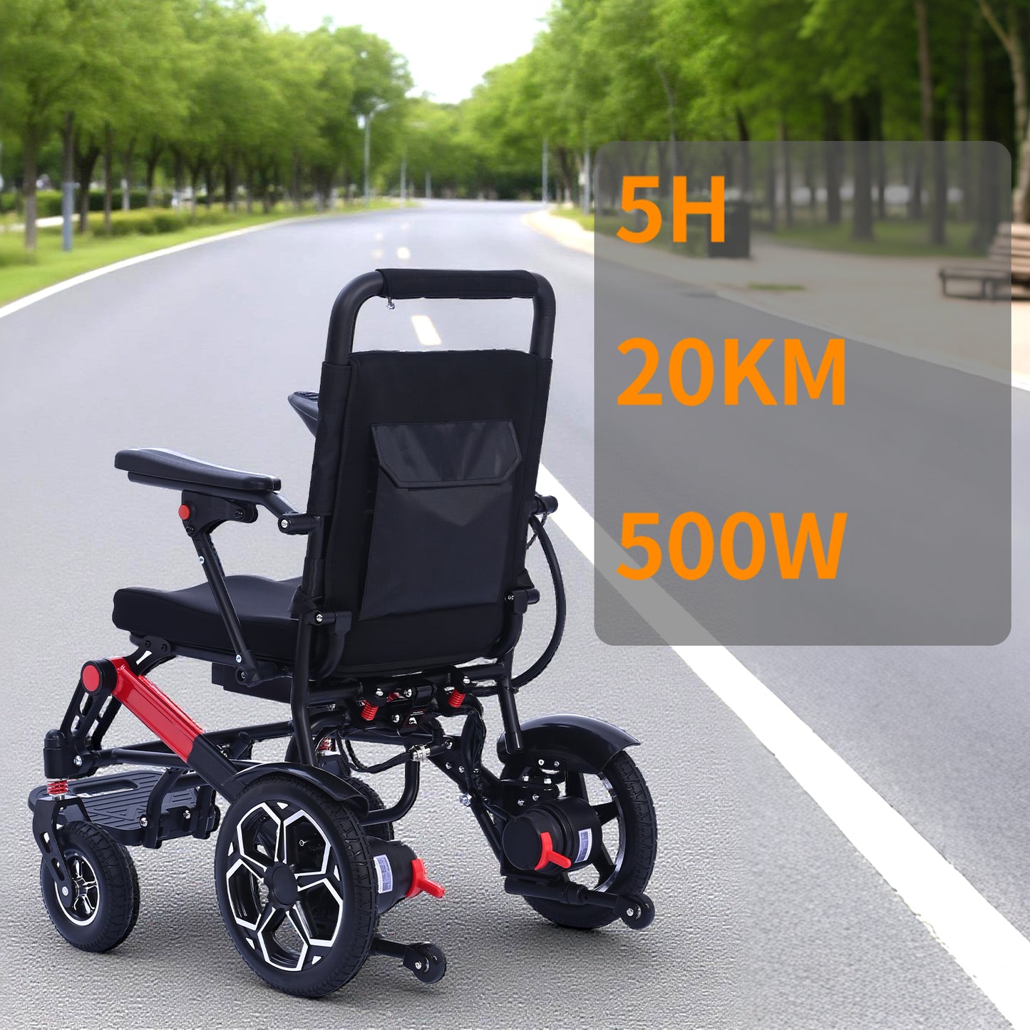 StratisGo XP04 Foldable Electric Wheelchair - 2*12Ah Battery, Max 2*13-Mile Range