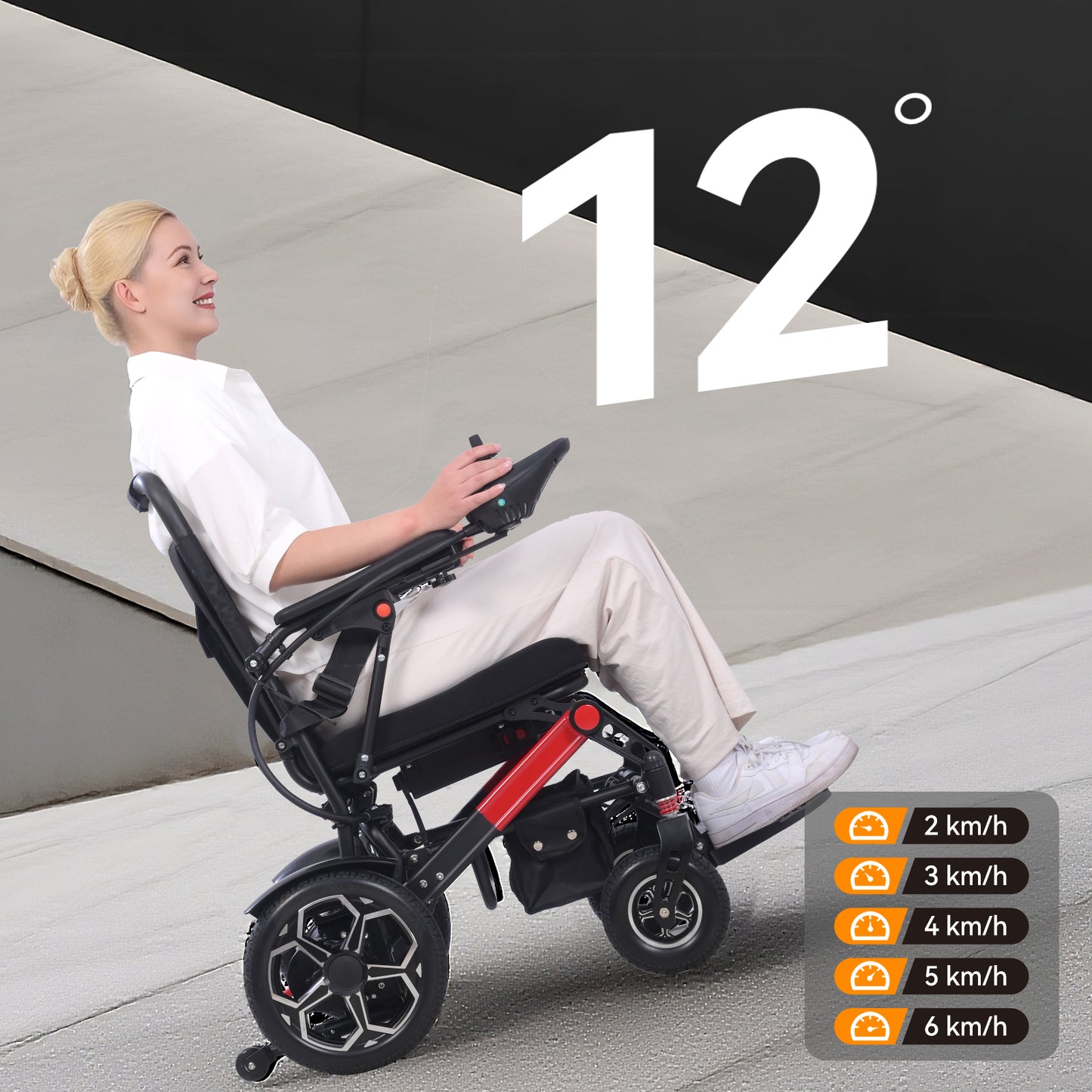 StratisGo XP04 Foldable Electric Wheelchair - 2*12Ah Battery, Max 2*13-Mile Range